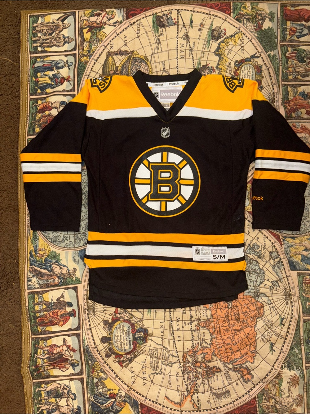 Reebok Boston Bruins Black & Yellow Hockey Jersey - S/M